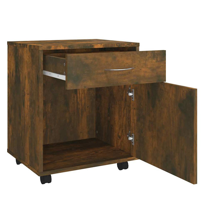 rullebord 45x38x54 cm konstrueret træ røget egetræ