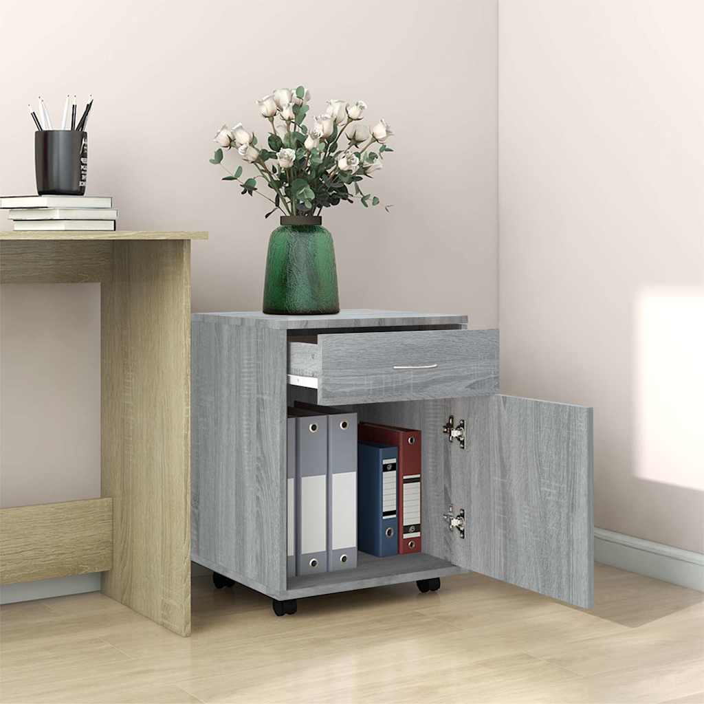 rullebord 45x38x54 cm konstrueret træ grå sonoma-eg