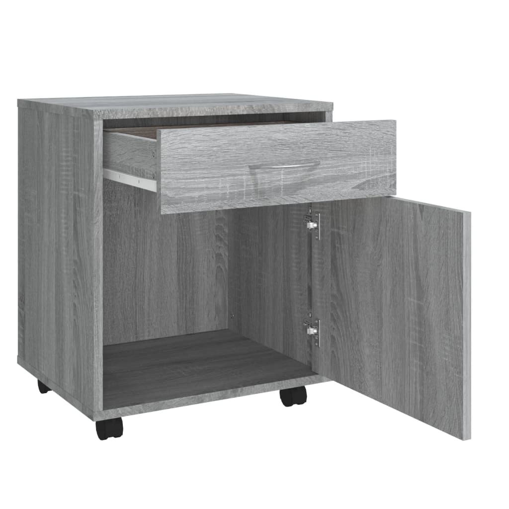 rullebord 45x38x54 cm konstrueret træ grå sonoma-eg