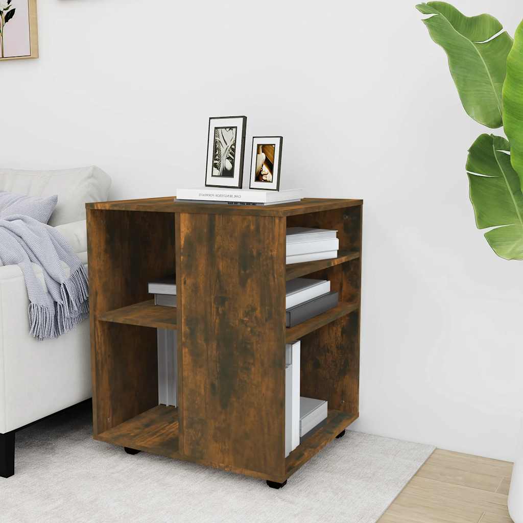 rullebord 60x53x72 cm konstrueret træ røget egetræsfinish