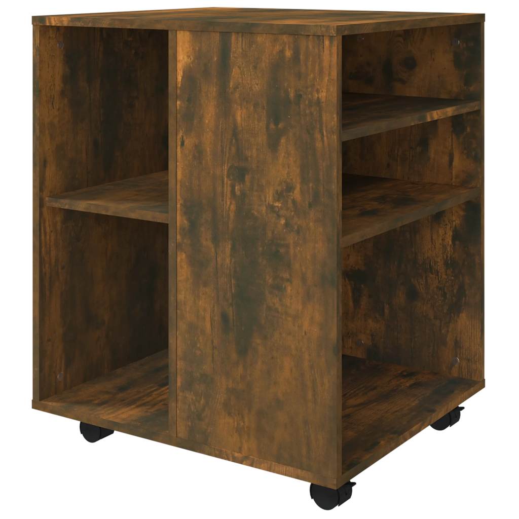 rullebord 60x53x72 cm konstrueret træ røget egetræsfinish