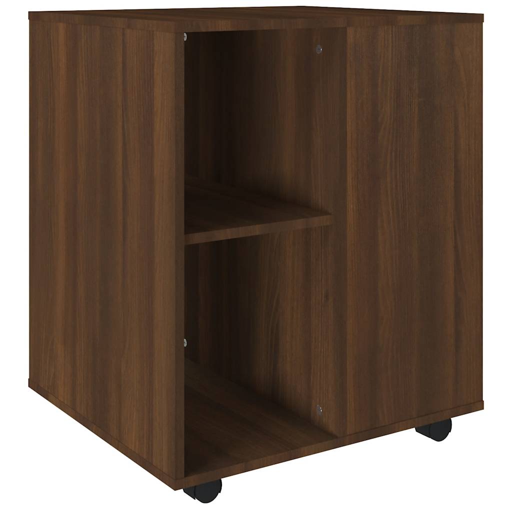 rullebord 60x53x72 cm konstrueret træ brun egetræsfarve