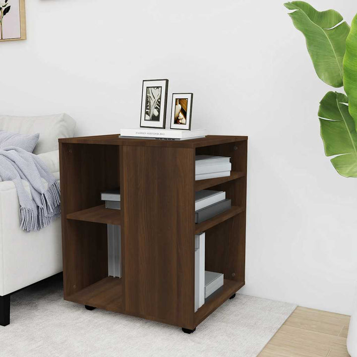 rullebord 60x53x72 cm konstrueret træ brun egetræsfarve