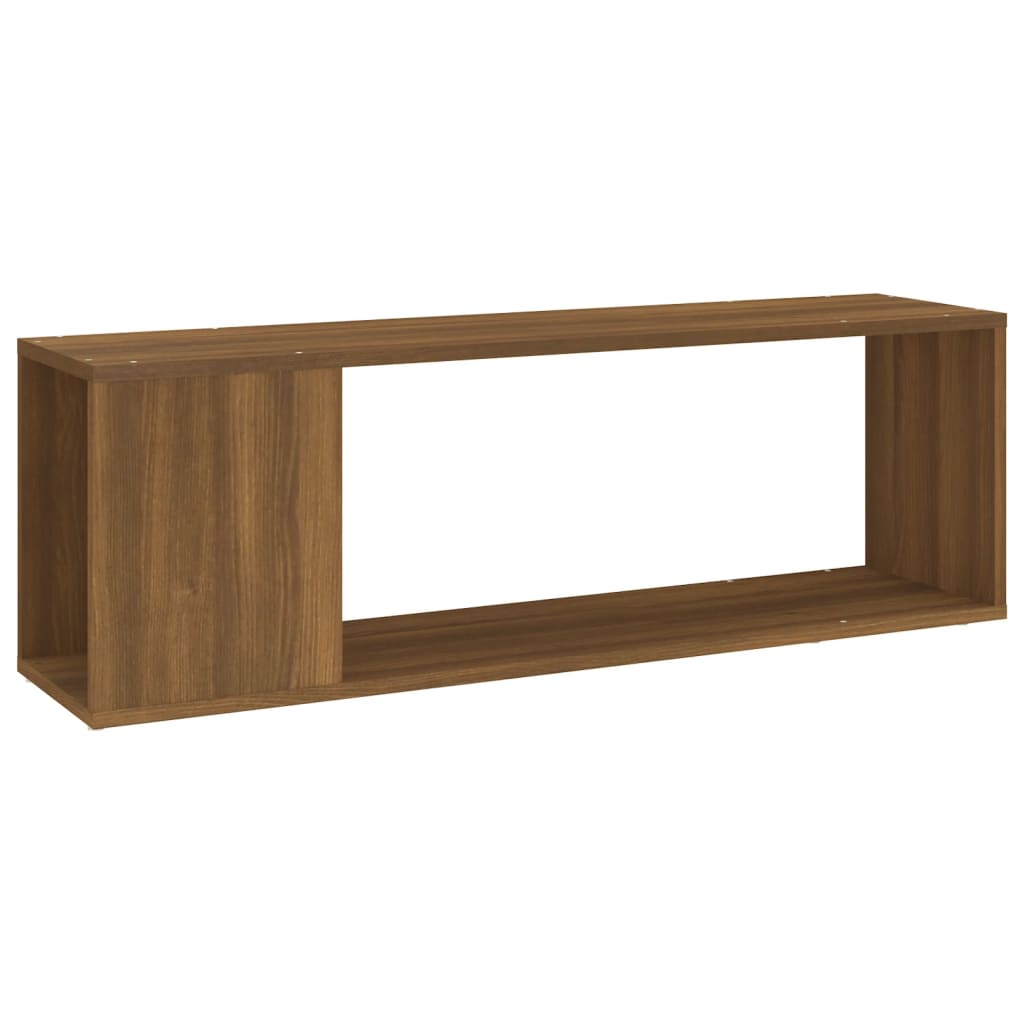 tv-bord 100x24x32 cm konstrueret træ brun egetræ