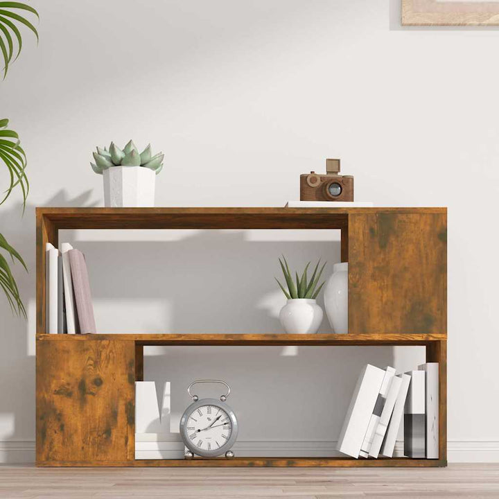 bogreol 100x24x63 cm konstrueret træ røget egetræsfarve