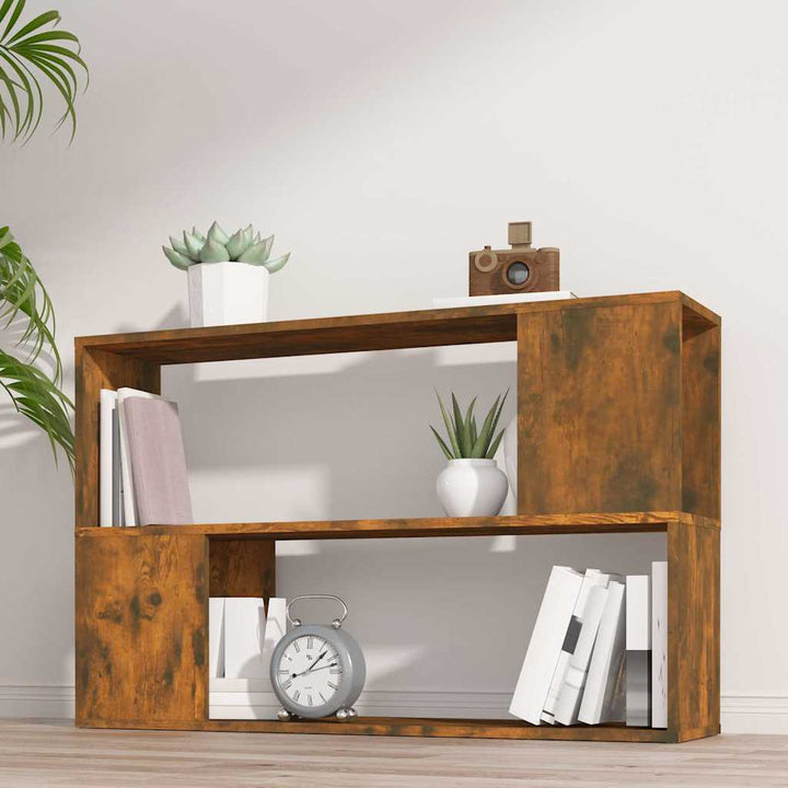 bogreol 100x24x63 cm konstrueret træ røget egetræsfarve