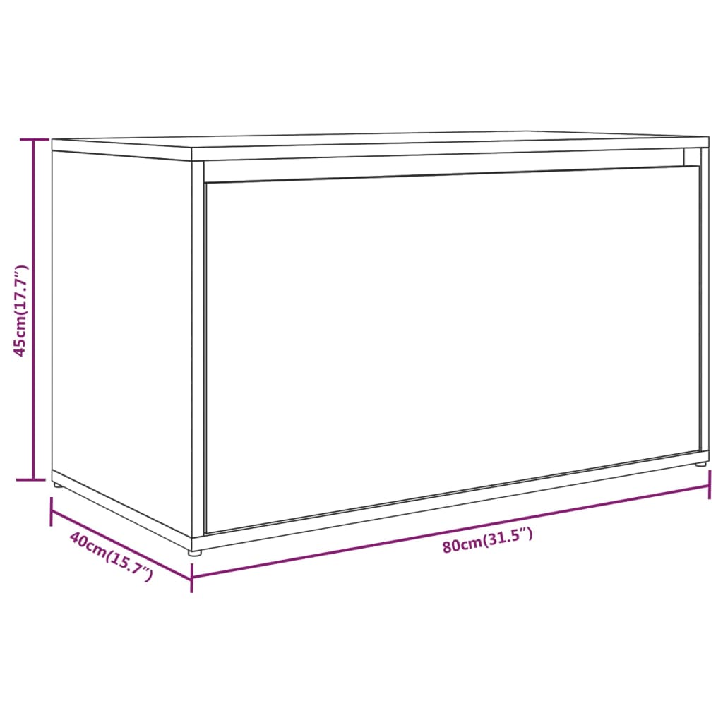 entrébænk 80x40x45 cm konstrueret træ røget egetræsfarve