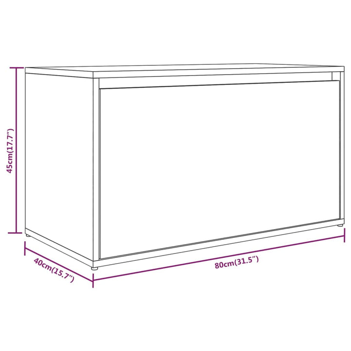 entrébænk 80x40x45 cm konstrueret træ røget egetræsfarve