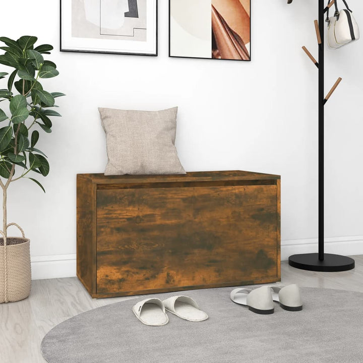 entrébænk 80x40x45 cm konstrueret træ røget egetræsfarve