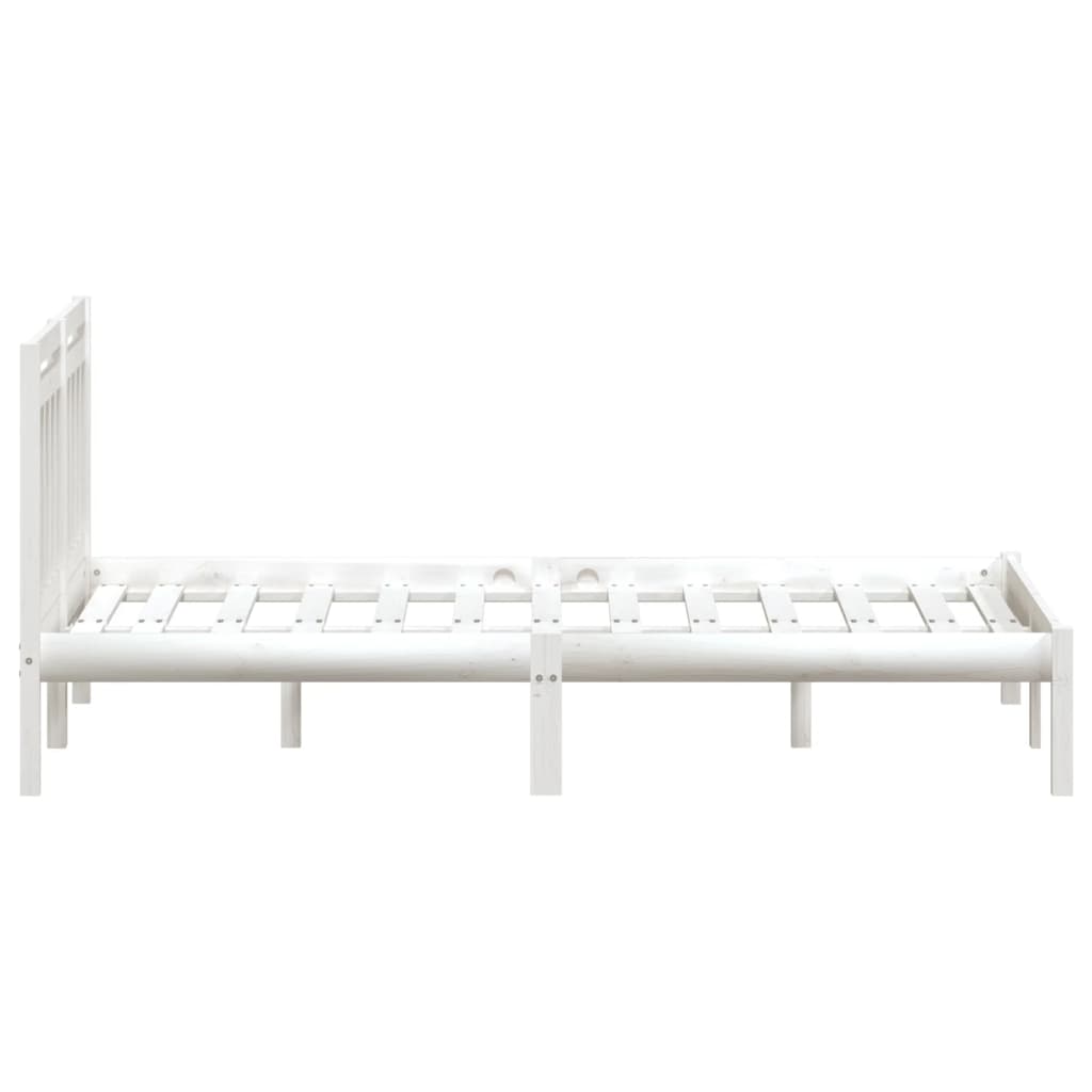 sengeramme 135x190 cm dobbelt massivt træ hvid
