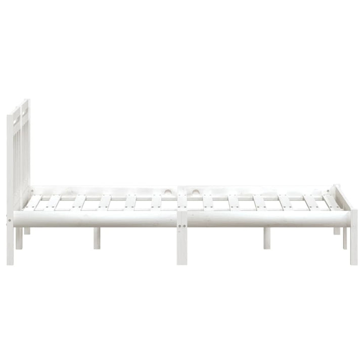 sengeramme 135x190 cm dobbelt massivt træ hvid