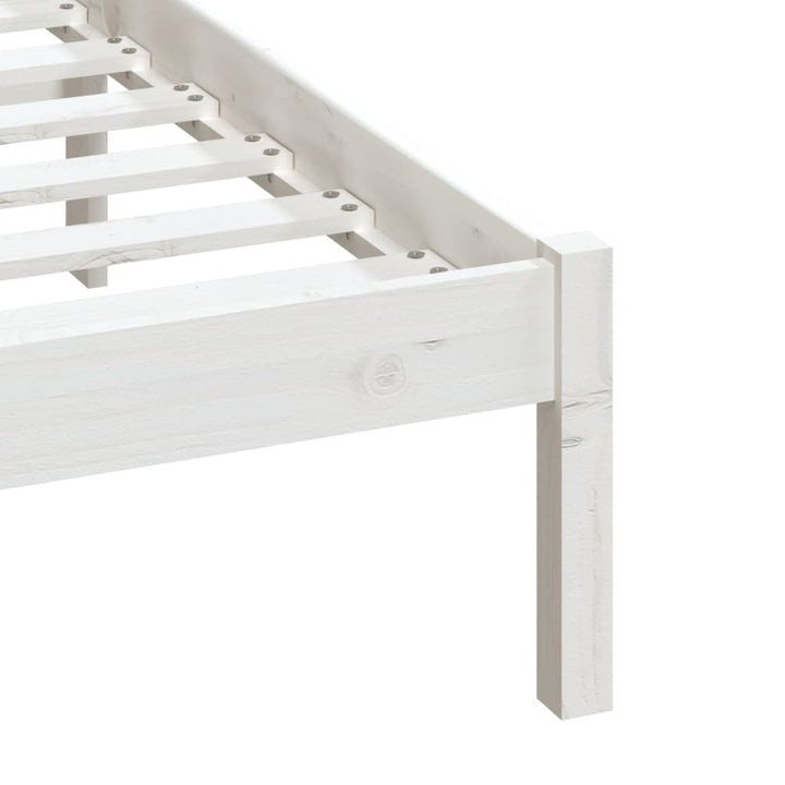 sengeramme 135x190 cm dobbelt massivt træ hvid