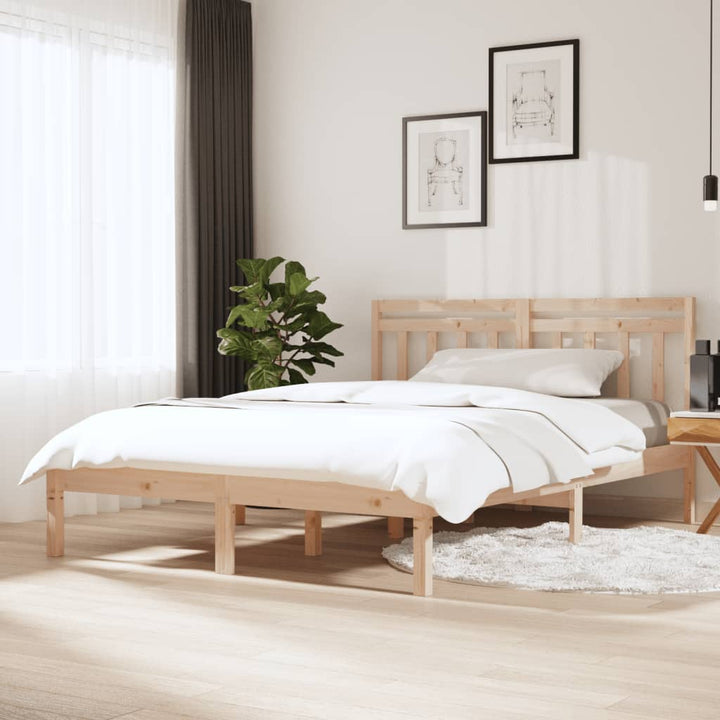 sengeramme 140x190 cm massivt fyrretræ