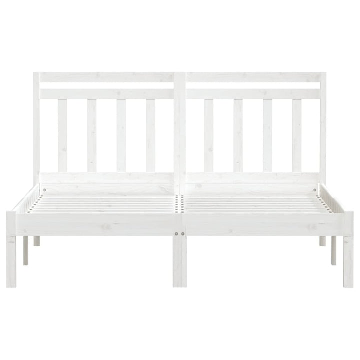 sengeramme 140x190 cm massivt fyrretræ hvid