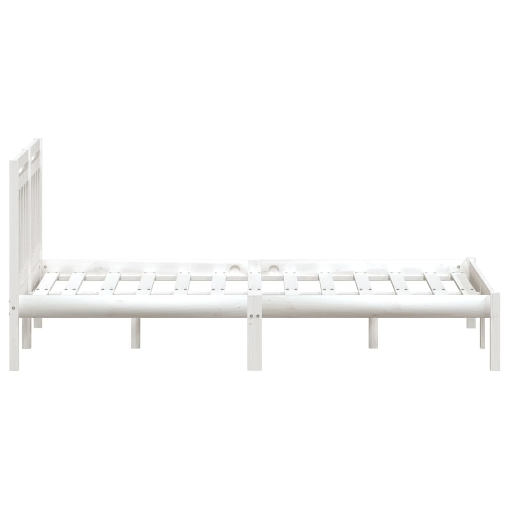 sengeramme 140x190 cm massivt fyrretræ hvid