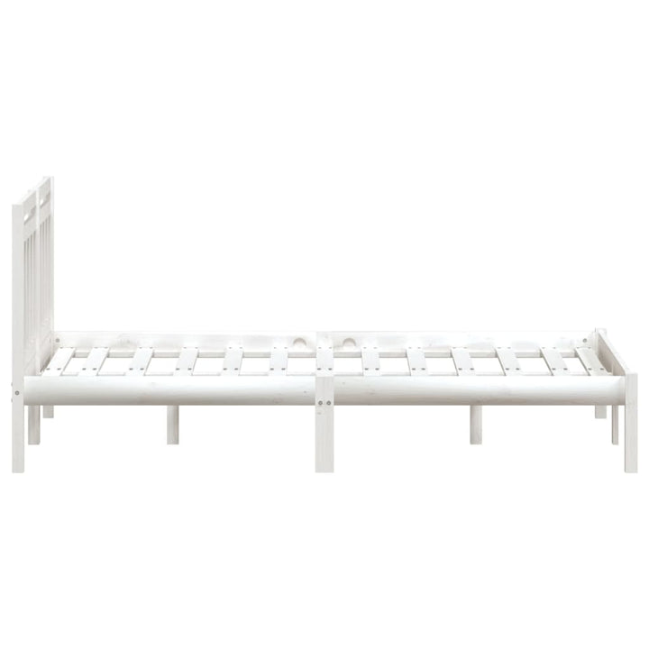 sengeramme 140x190 cm massivt fyrretræ hvid