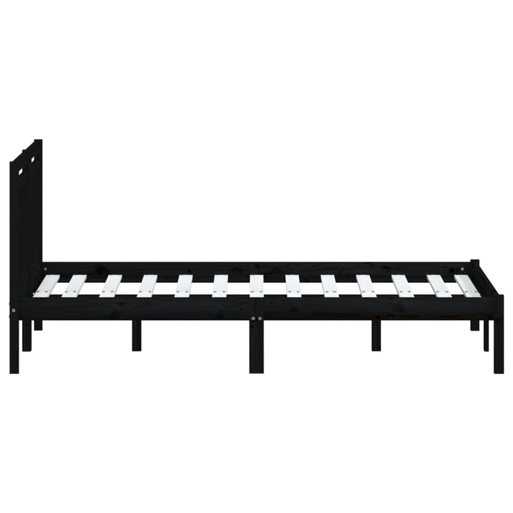 sengeramme 140x190 cm massivt fyrretræ sort