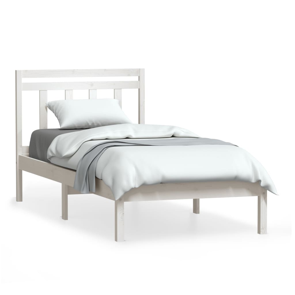 sengeramme 100x200 cm massivt fyrretræ hvid