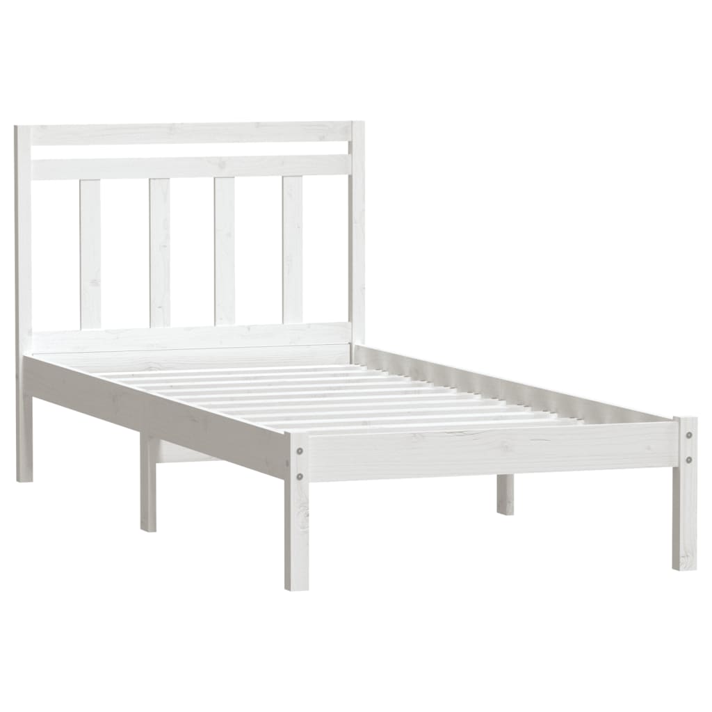 sengeramme 100x200 cm massivt fyrretræ hvid