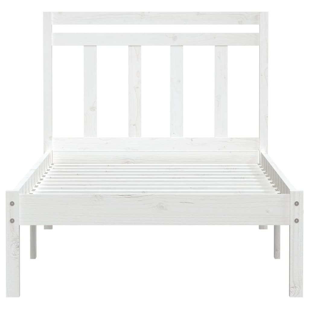 sengeramme 100x200 cm massivt fyrretræ hvid