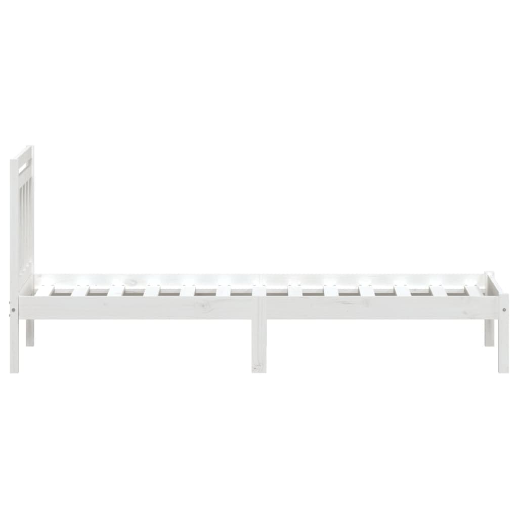 sengeramme 100x200 cm massivt fyrretræ hvid