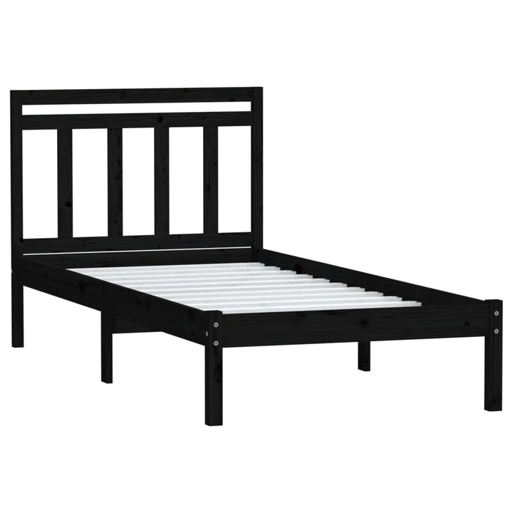 sengeramme 100x200 cm massivt fyrretræ sort