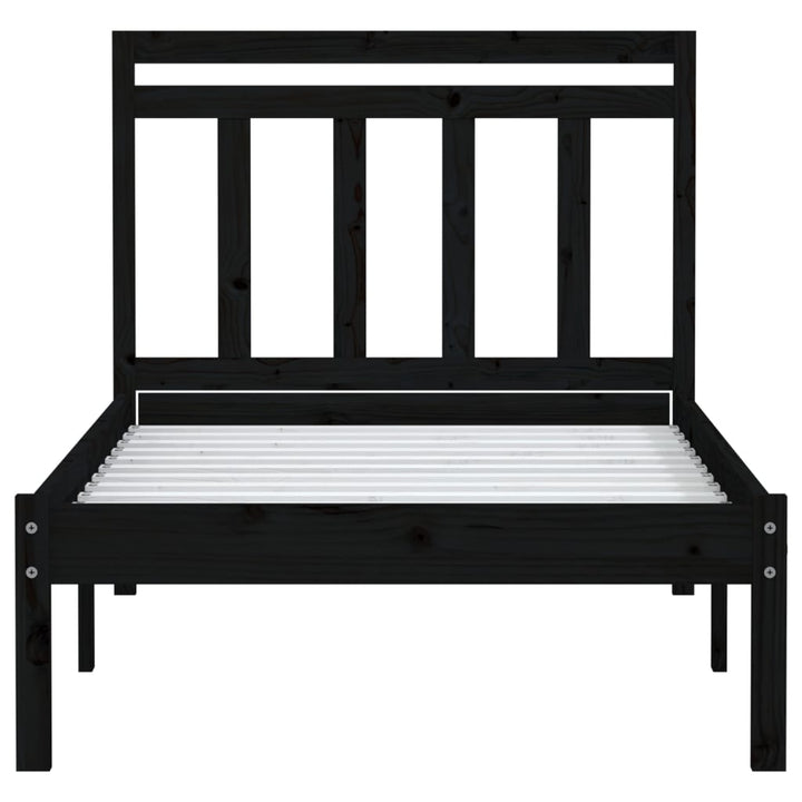 sengeramme 100x200 cm massivt fyrretræ sort