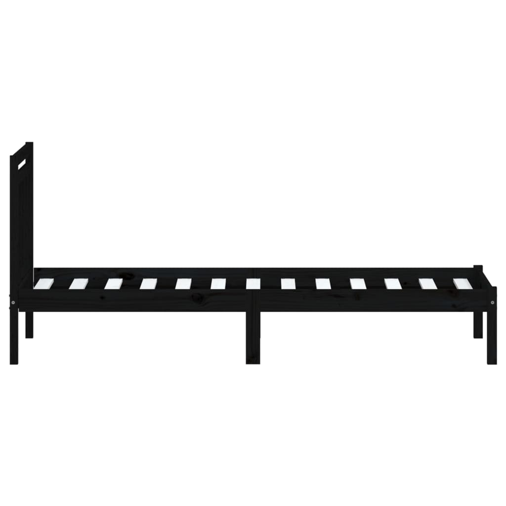 sengeramme 100x200 cm massivt fyrretræ sort