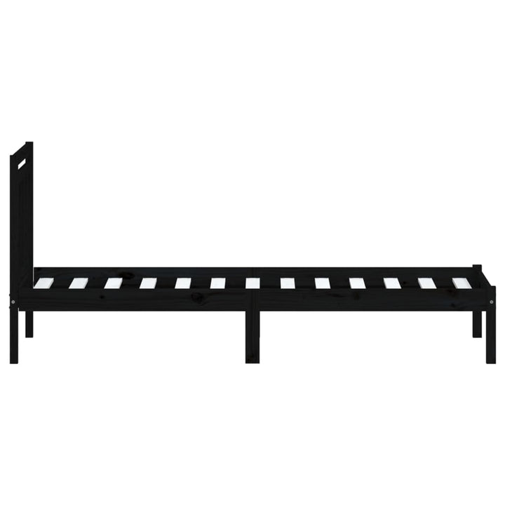 sengeramme 100x200 cm massivt fyrretræ sort