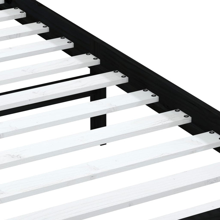 sengeramme 100x200 cm massivt fyrretræ sort