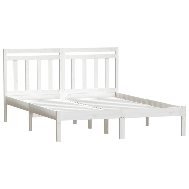 sengeramme 140x200 cm massivt fyrretræ hvid