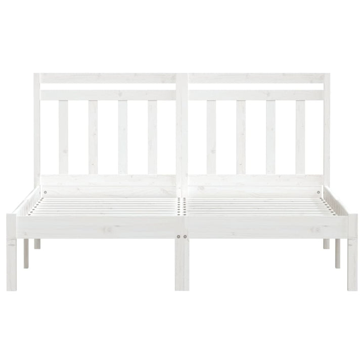 sengeramme 140x200 cm massivt fyrretræ hvid