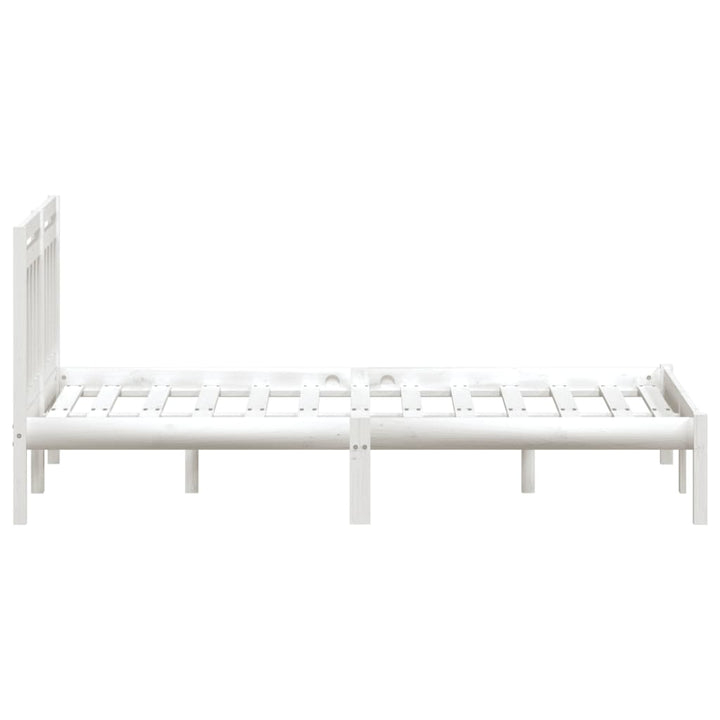 sengeramme 140x200 cm massivt fyrretræ hvid