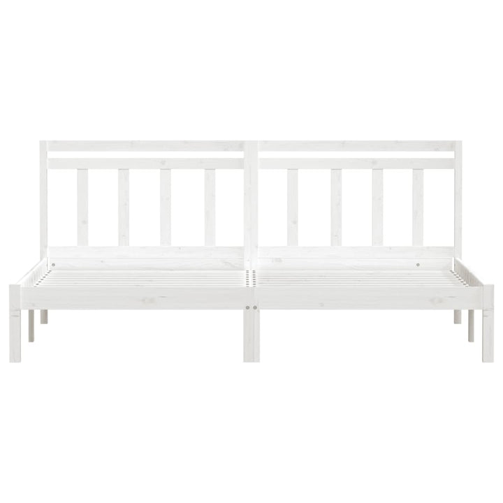 sengeramme 160x200 cm King Size massivt fyrretræ hvid