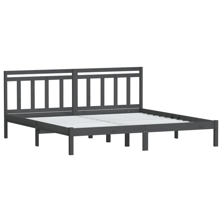 sengeramme 200x200 cm massivt fyrretræ grå