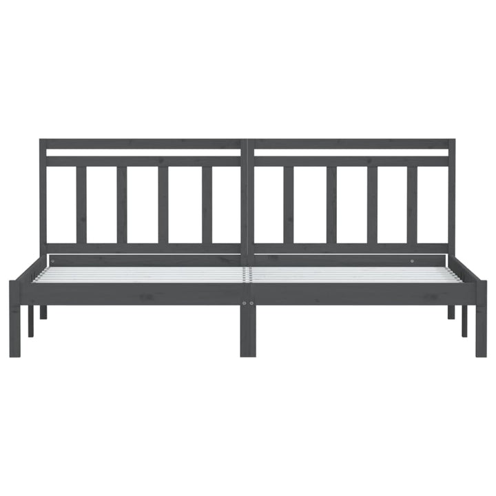 sengeramme 200x200 cm massivt fyrretræ grå