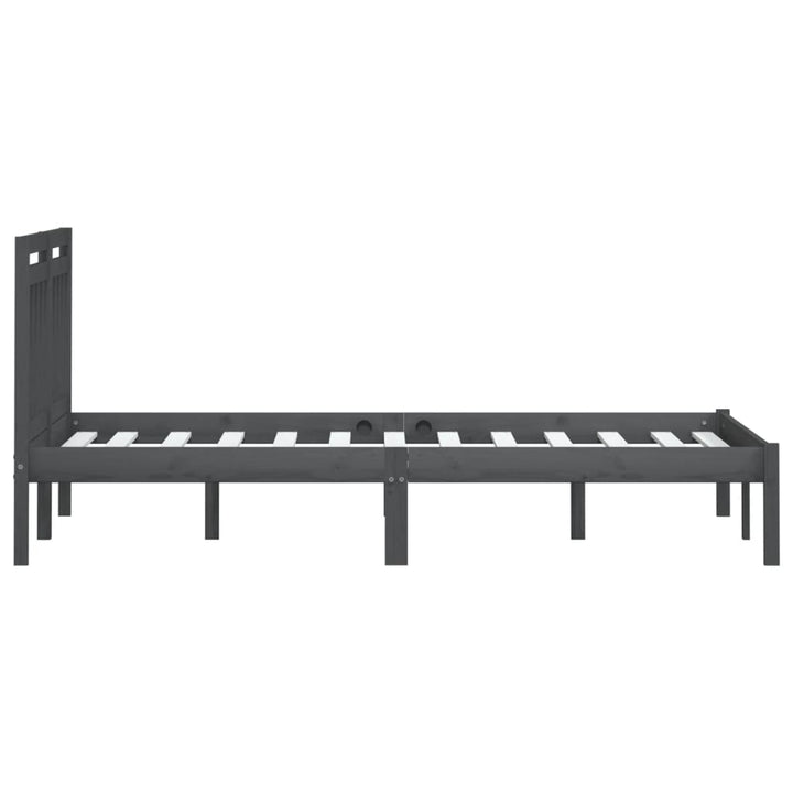 sengeramme 200x200 cm massivt fyrretræ grå
