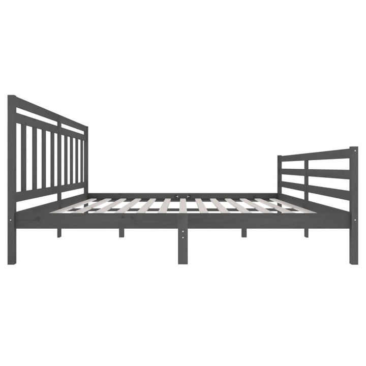sengeramme 200x200 cm massivt træ grå
