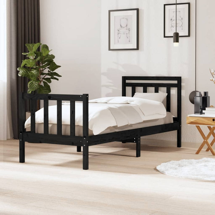 sengeramme 75x190 cm Small Single massivt træ sort