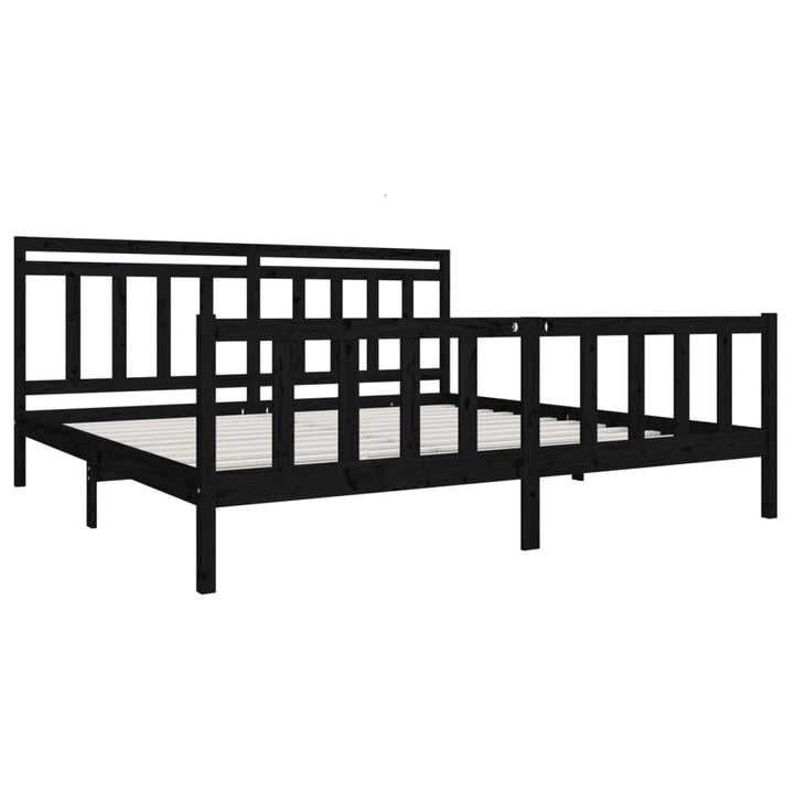 sengeramme 200x200 cm massivt træ sort