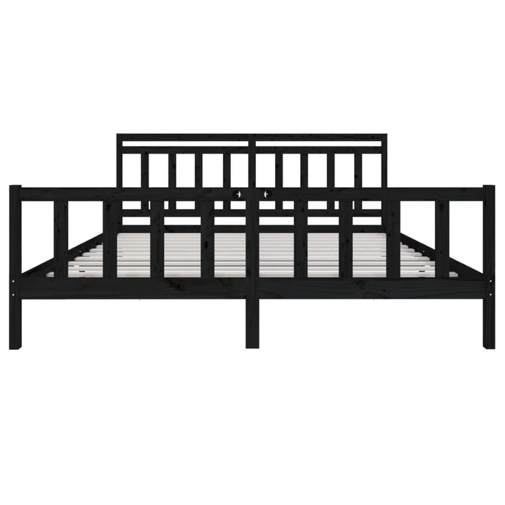 sengeramme 200x200 cm massivt træ sort