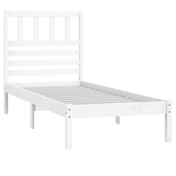 sengeramme uden madras 75x190 cm massivt fyrretræ hvid