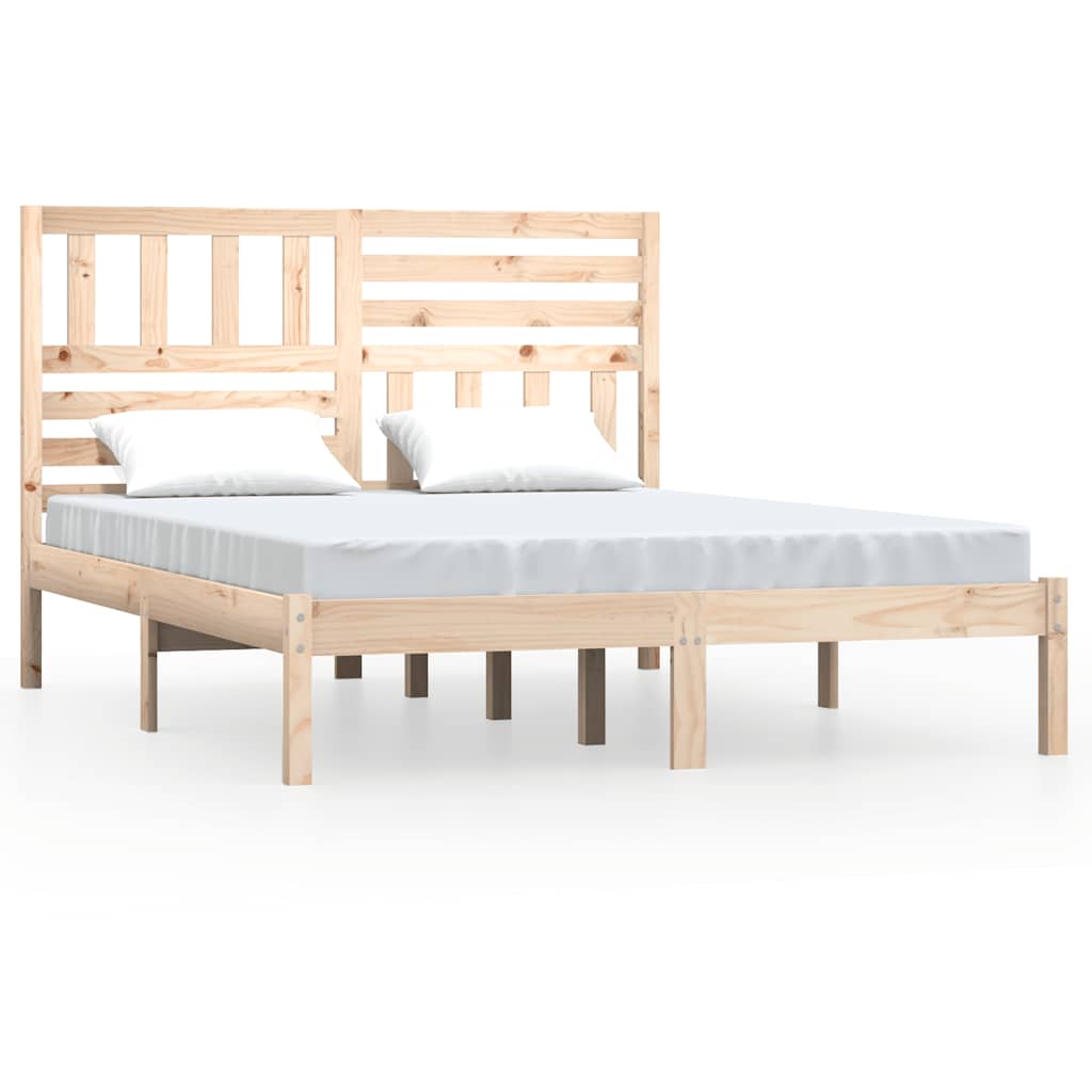 sengeramme uden madras 120x190 cm massivt fyrretræ
