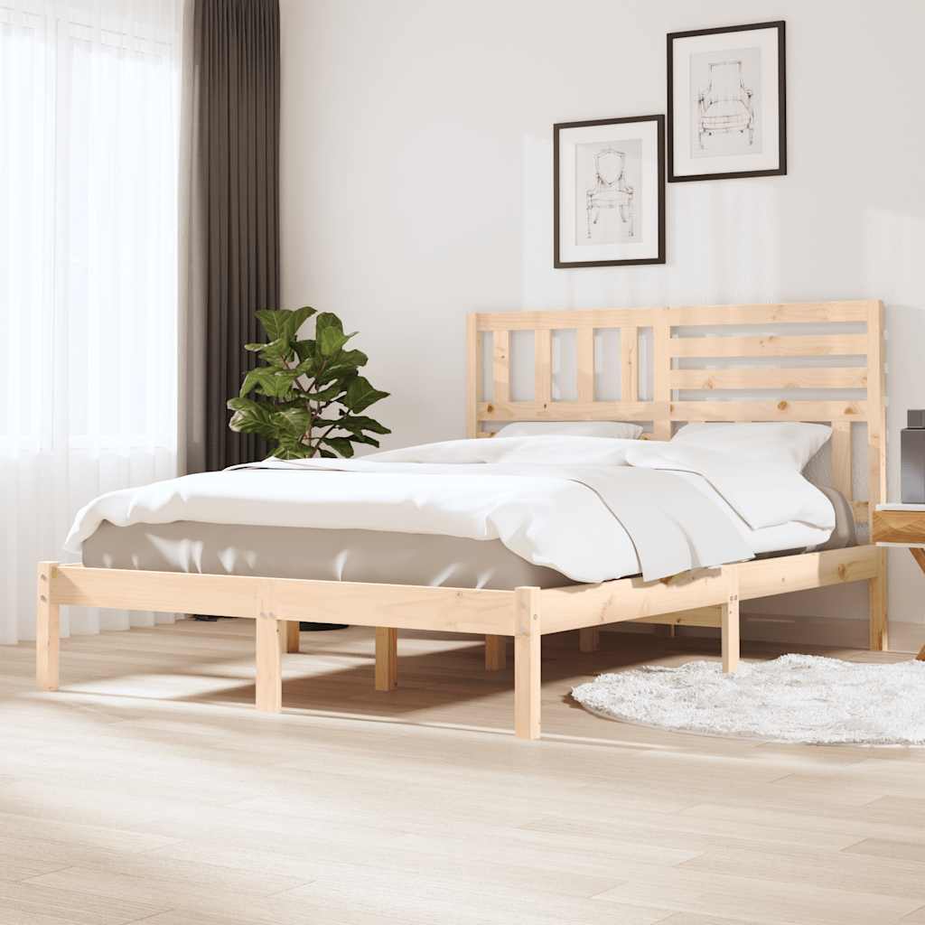 sengeramme uden madras 120x190 cm massivt fyrretræ