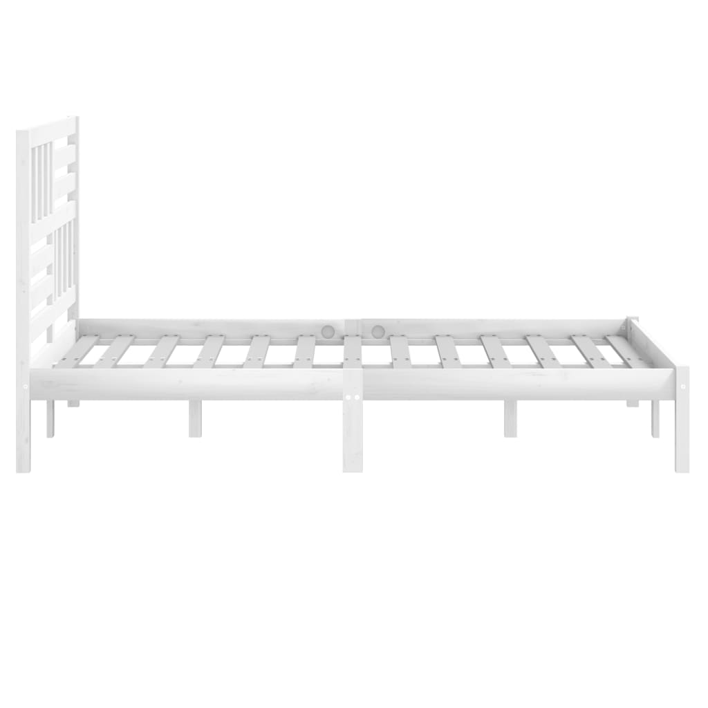 sengeramme 140x190 cm massivt fyrretræ hvid