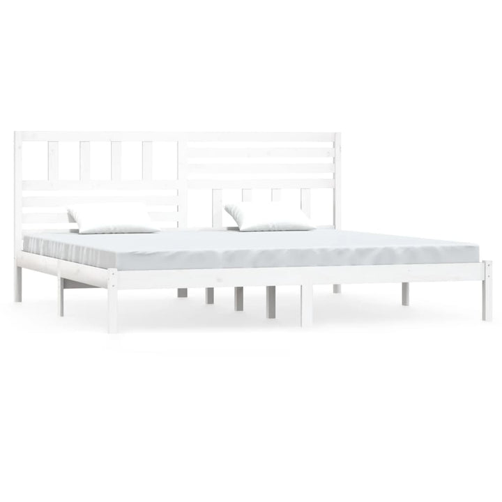 sengeramme 200x200 cm massivt fyrretræ hvid