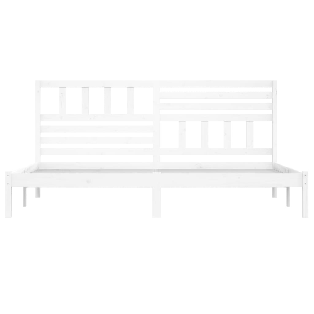 sengeramme 200x200 cm massivt fyrretræ hvid