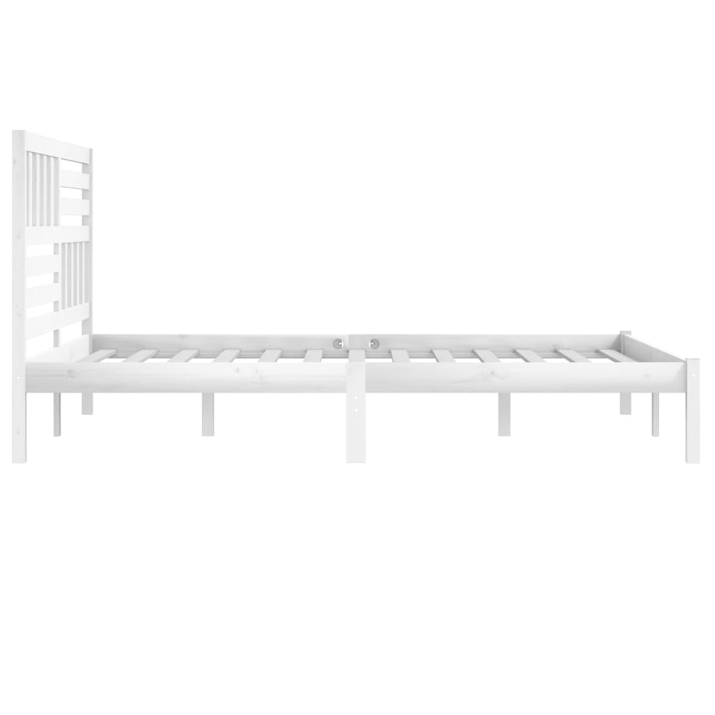 sengeramme 200x200 cm massivt fyrretræ hvid