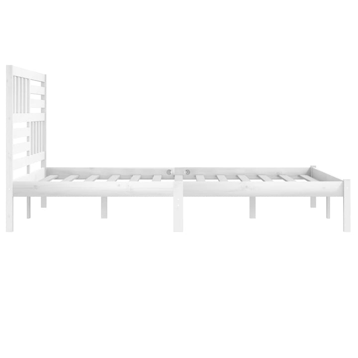 sengeramme 200x200 cm massivt fyrretræ hvid