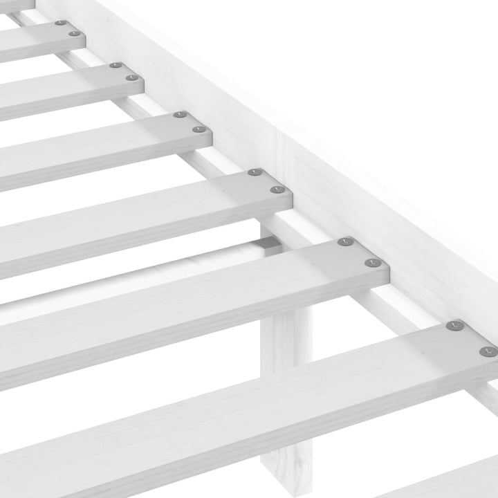 sengeramme 200x200 cm massivt fyrretræ hvid